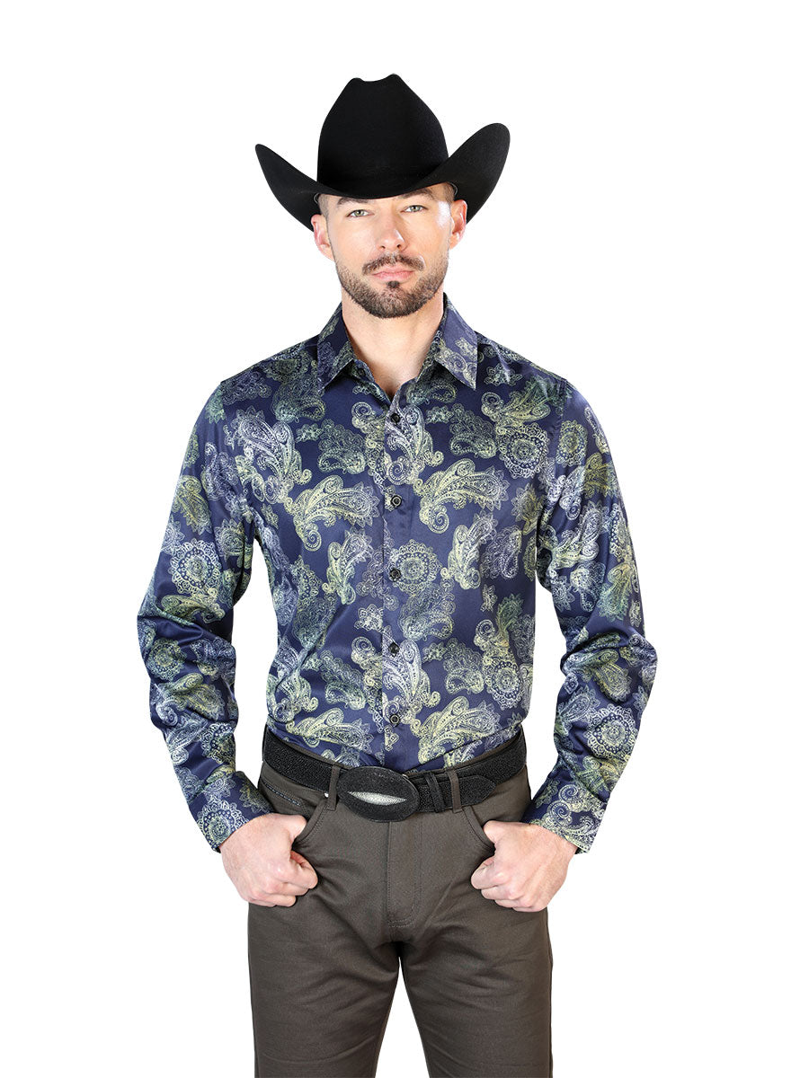 Blue Casual Long Sleeve Shirt 43666