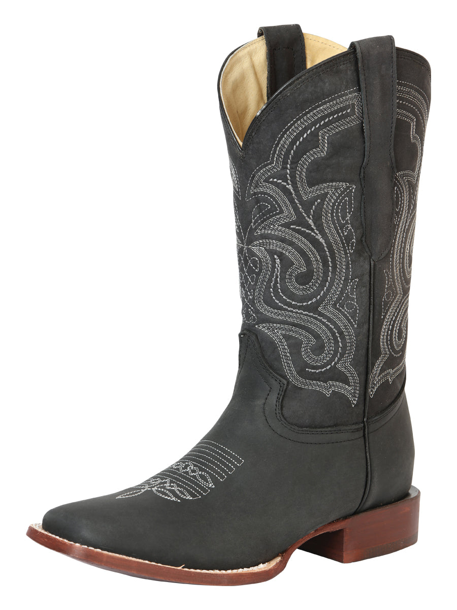El General Men's Rodeo Boot – Crazy Leather - Black 45207