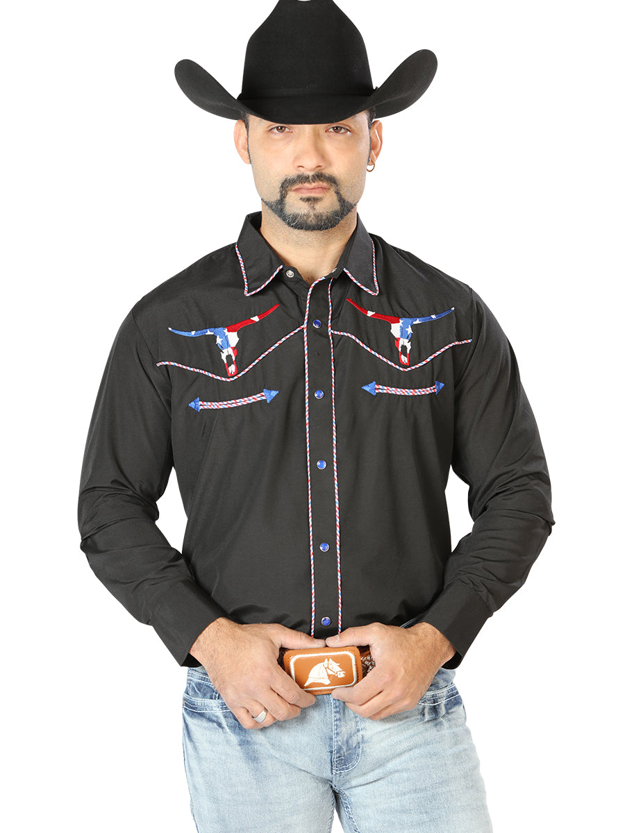 El Señor de los Cielos Embroidery Shirt Black 126671