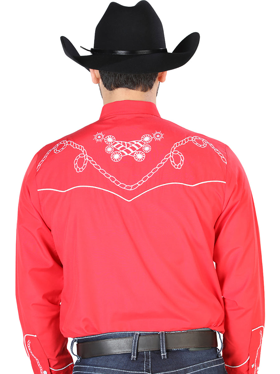 El Señor de los Cielos Embroidery Shirt Red/White 126719