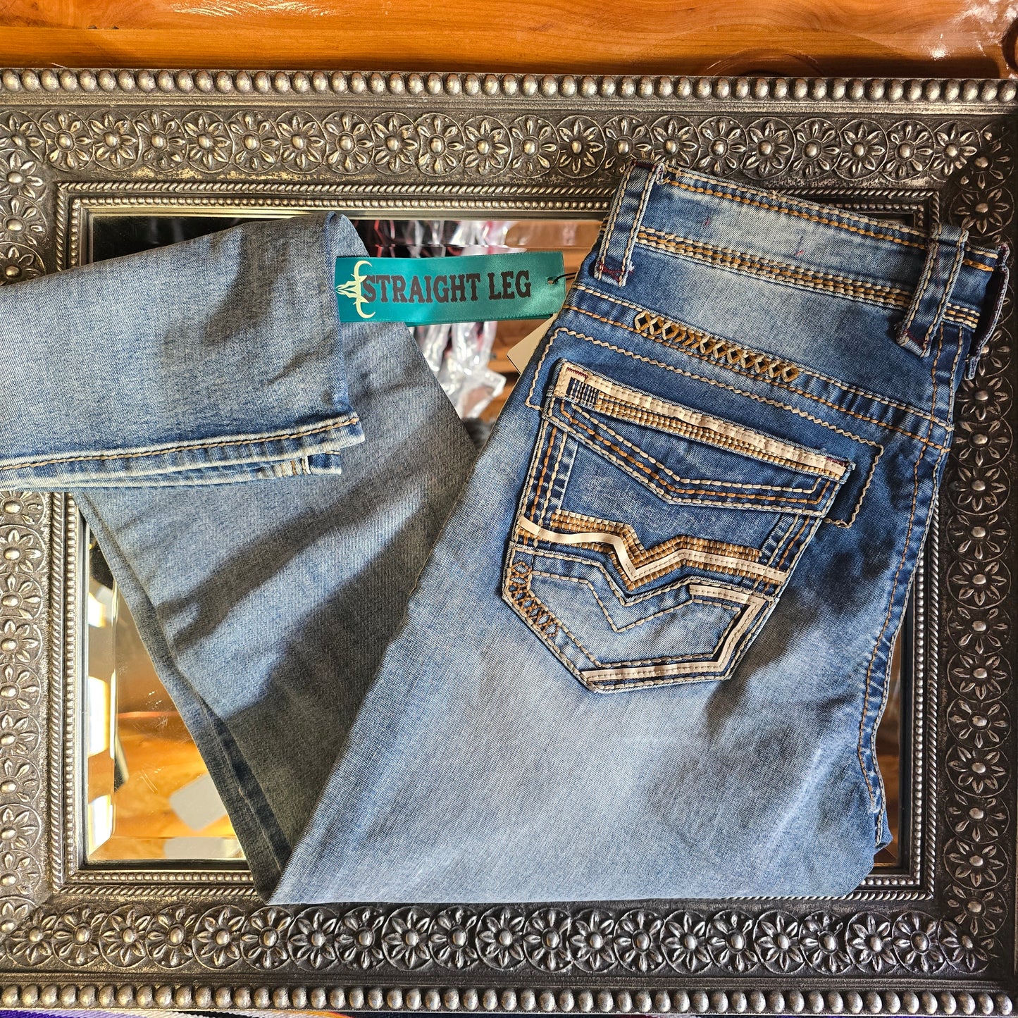 Holt Men's Blue Slim Boot Cut Jeans