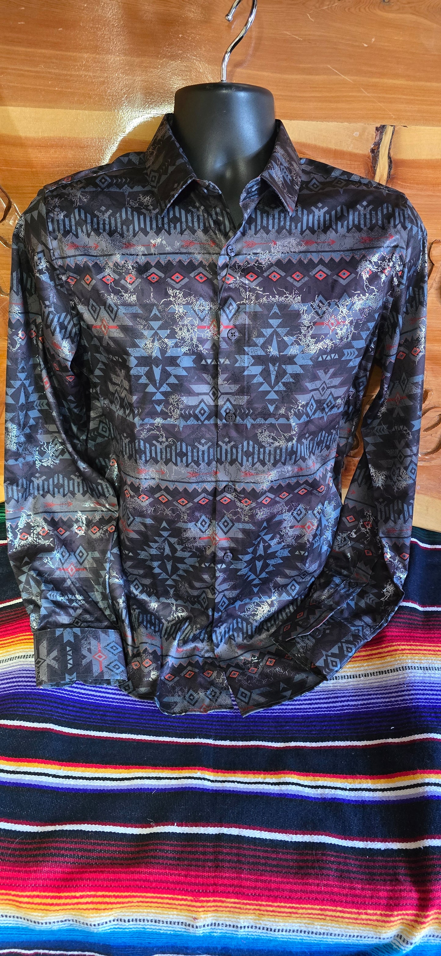 Men's Aztec Modern Fit Foiled - Black