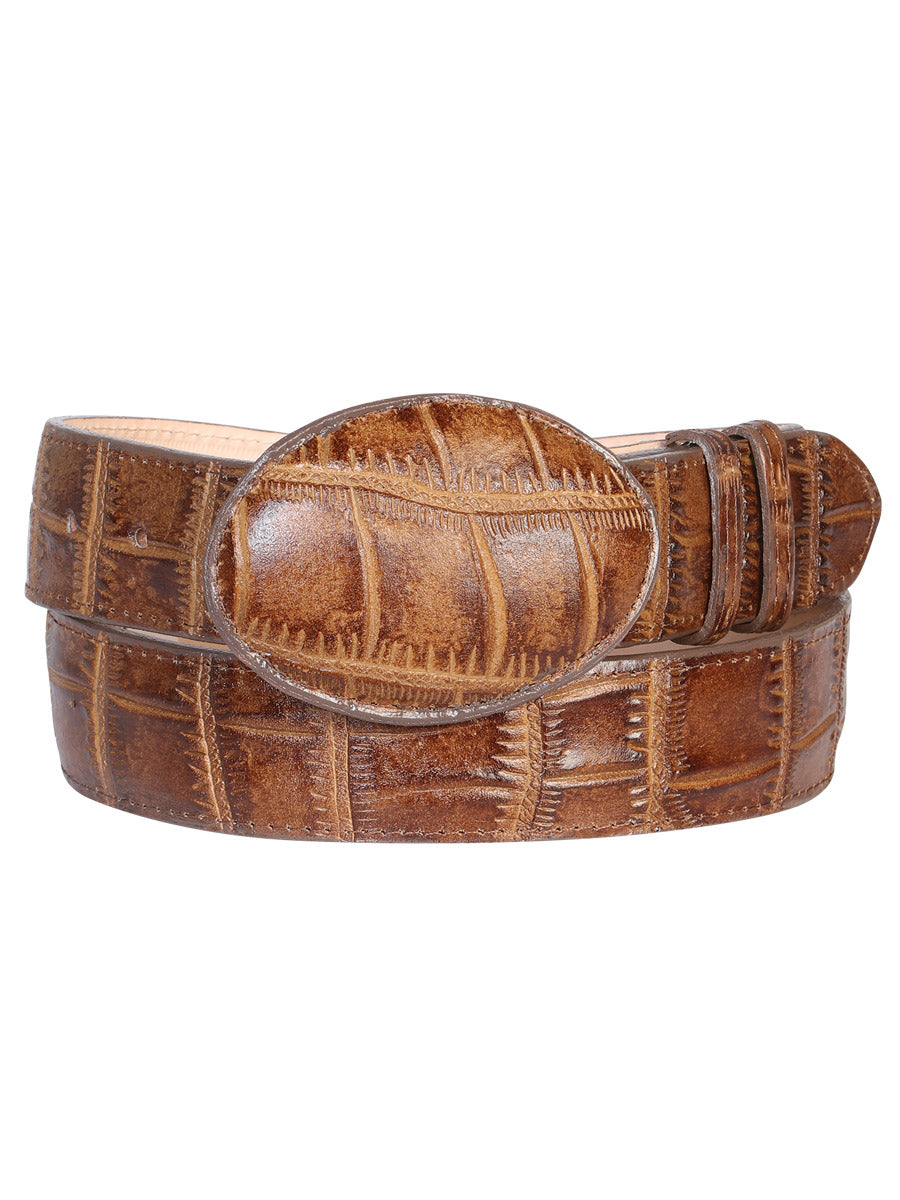 El General Men’s Western Belt - Crocodile Print Leather 41894