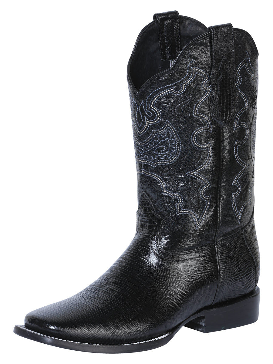 El General Men's Rodeo Boot - Imitation Lizard - Black 41904