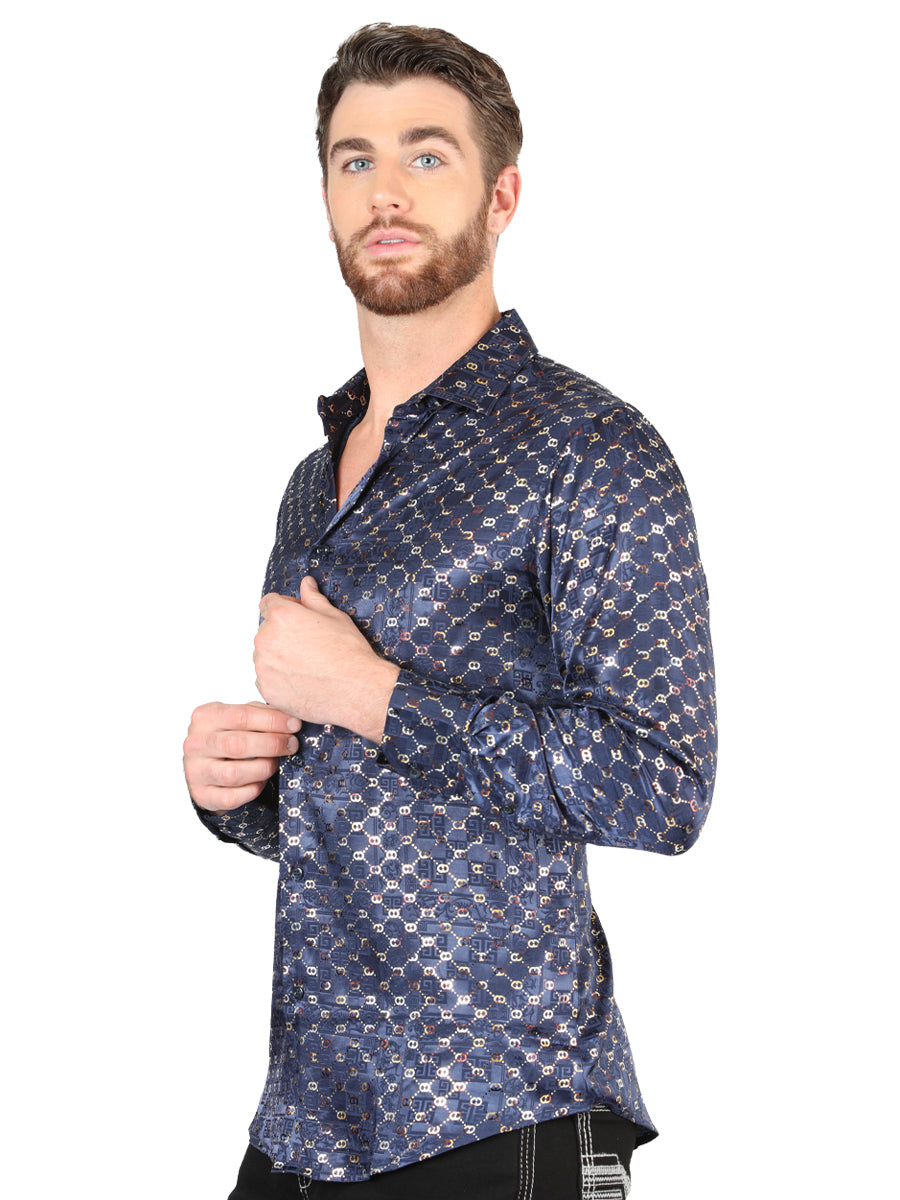 El General Navy/Gold Casual Long-Sleeve Shirt 44548