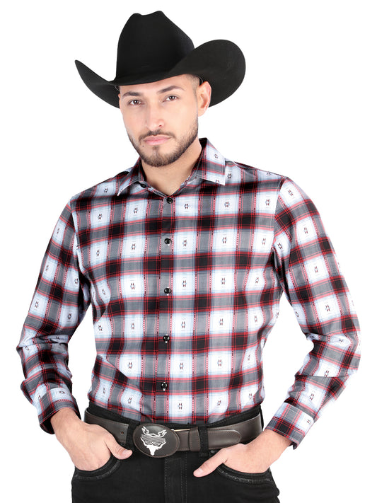 El General - Casual Long Sleeve Shirt -  Black/Red 44701