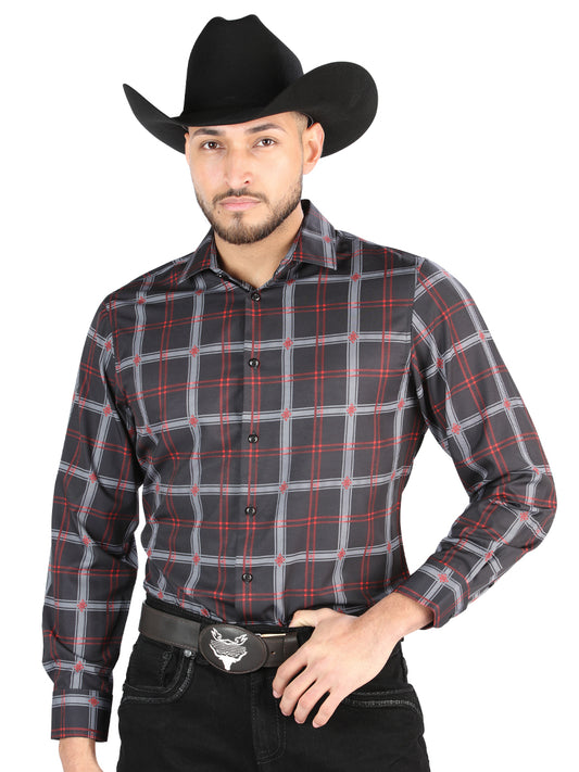 El General - Casual Long Sleeve Shirt - Black/Gray 44709