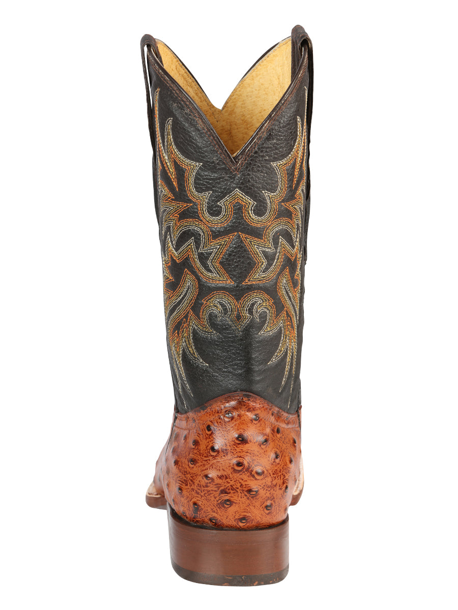 El General Rodeo - Printed Ostric leather boots - Cogñac 44936