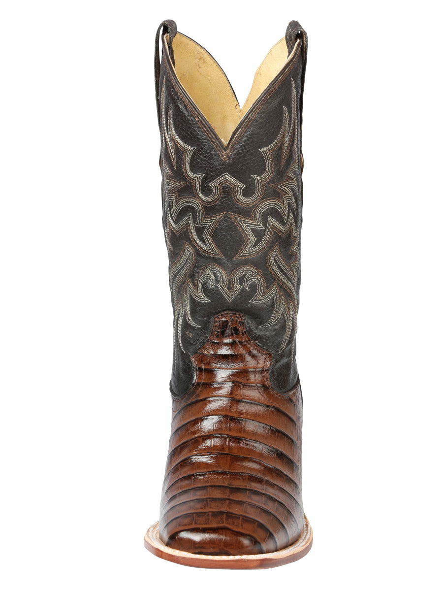 El Señor de los Cielos Men’s Rodeo Boot - Imitation Caiman Belly  Leather - Brown

 44937