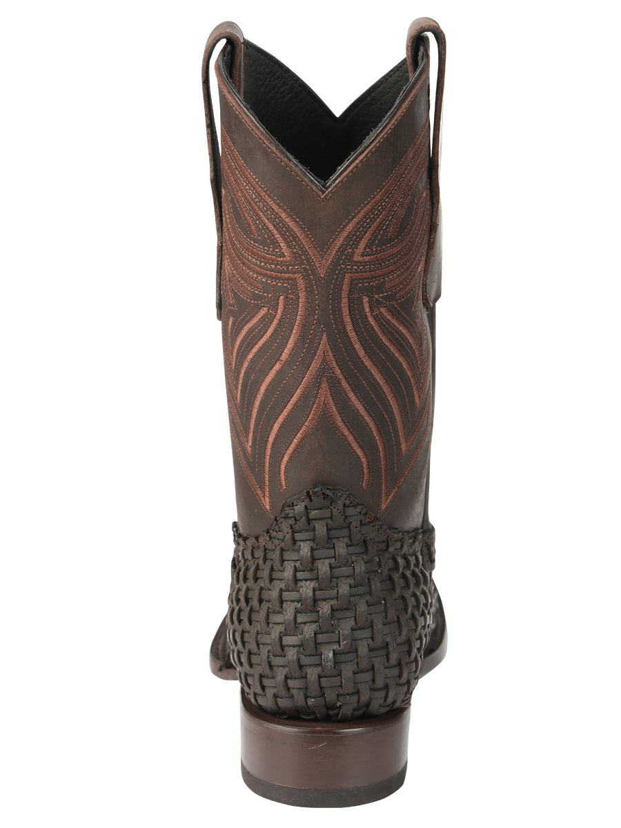 El General Men’s Leather Rodeo Boots Petatillo - Chocolate 45013