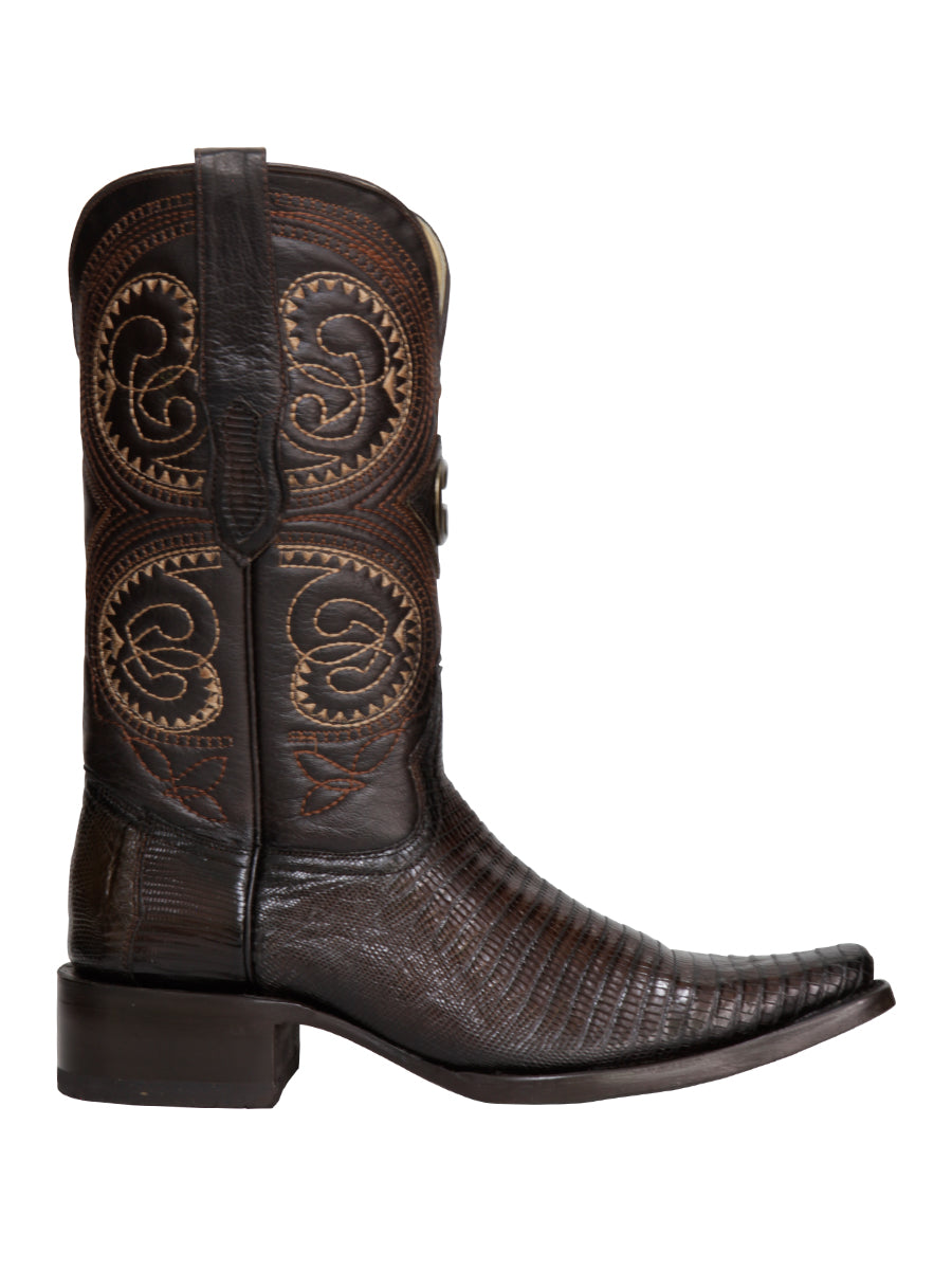 El General Men's Exotic Lizard Cowboy Boots - Brown 45073