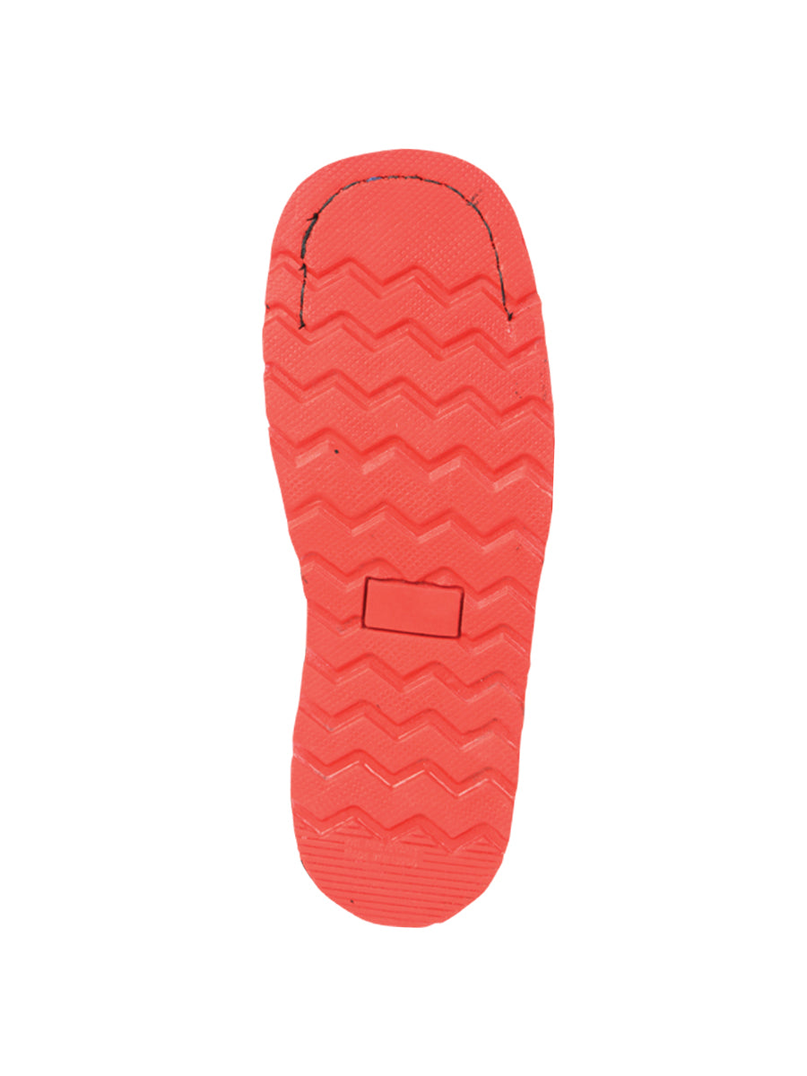 El General Men’s Ankle Boots with Zipper - Black/Red Petatillo  Leather 45402