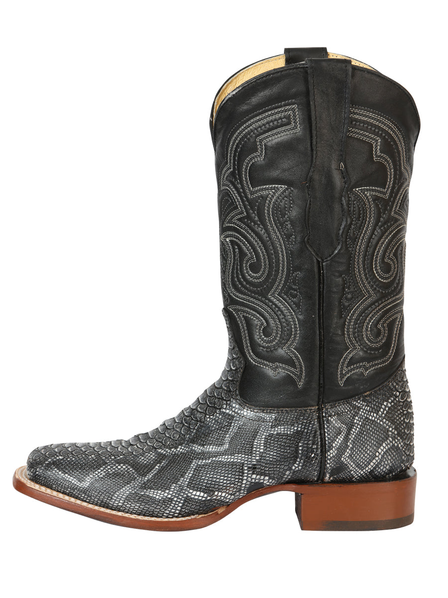 El General Men’s Python Imitation Rodeo Boots - Gray 45432