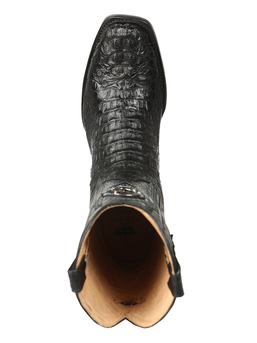 El General Men's Exotic Caiman Nuca Cowboy Boots - Black 45521
