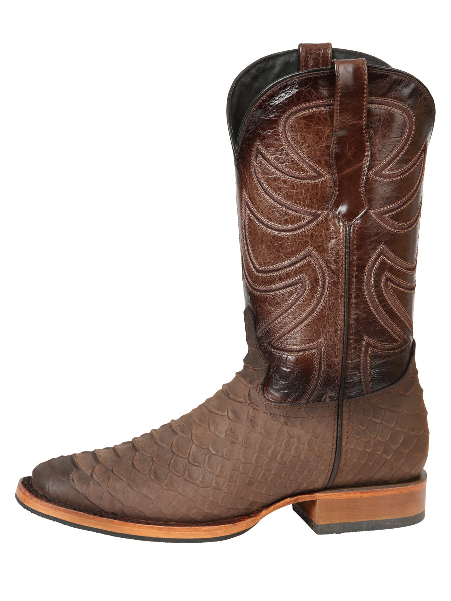El General Men’s Rodeo Boot Imitation Python - Brown 45562