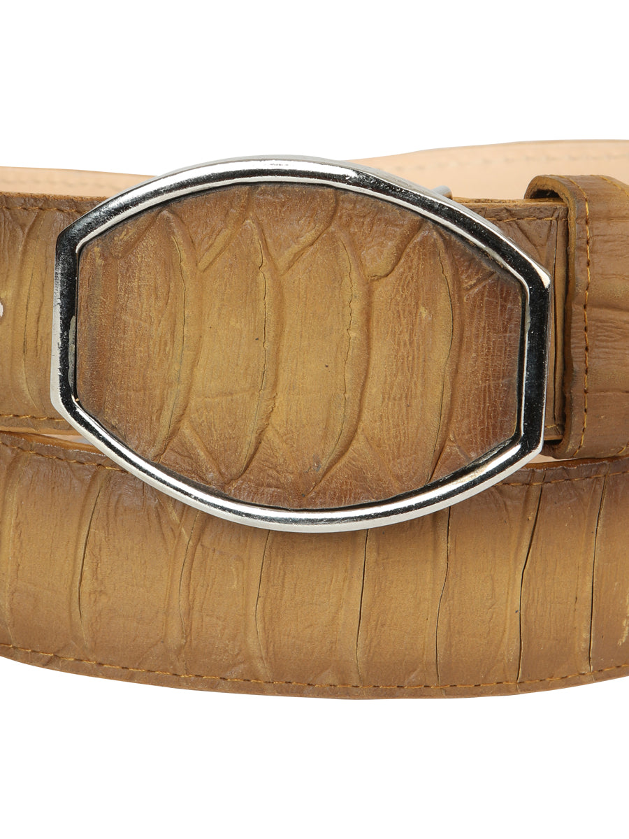 Men’s Western Belt El General Imitation Python - Honey 45571