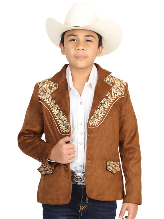 El General Kids’ Suede Blazer - Tan 45658