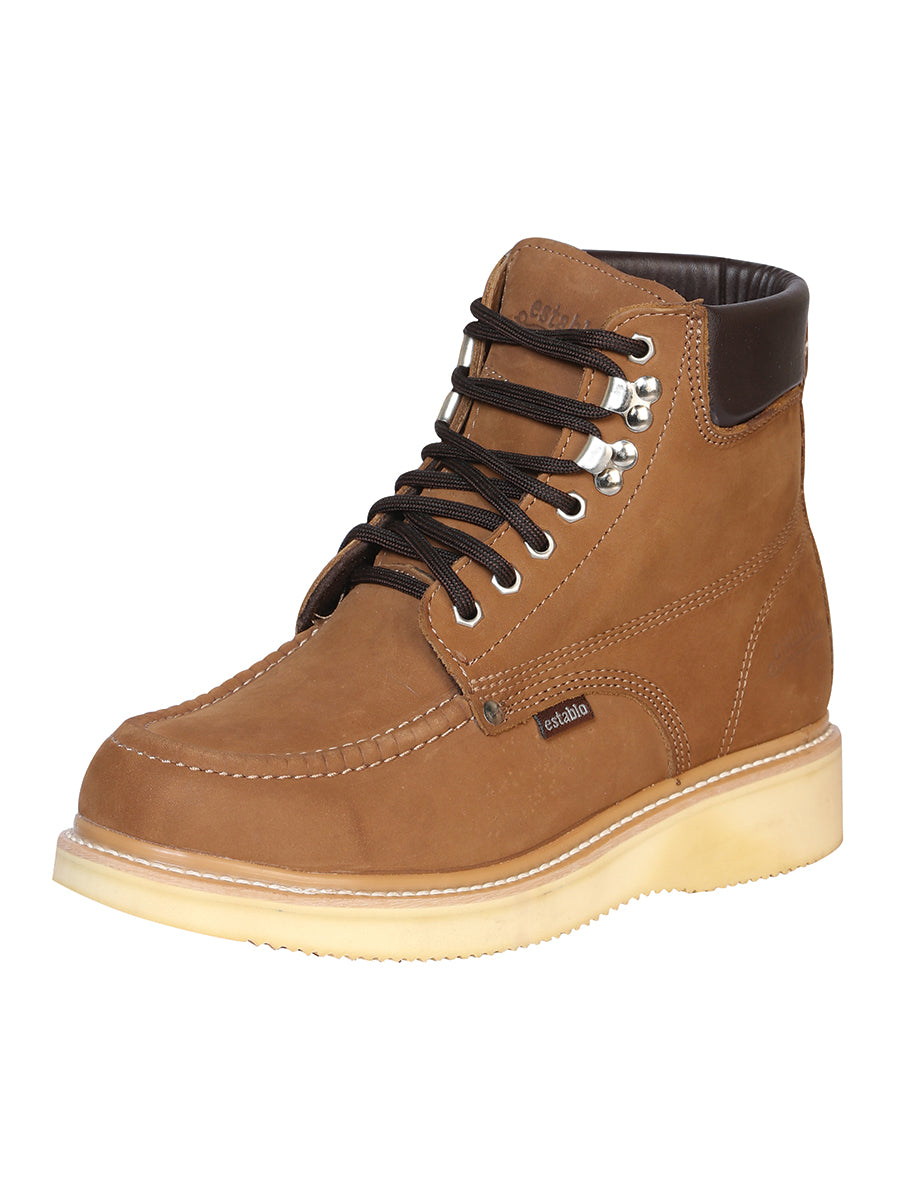 Establo Men’s Work Boot - Nobuck Canela Lace-Up 91204