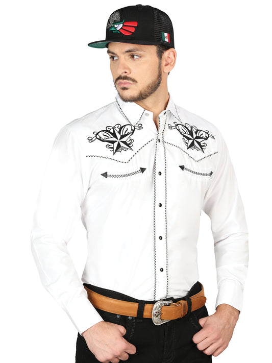 El General Embroidery Western Shirt White/Black 126683
