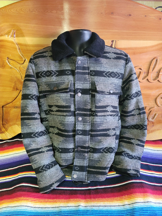 Aztec Print Jacket - Black