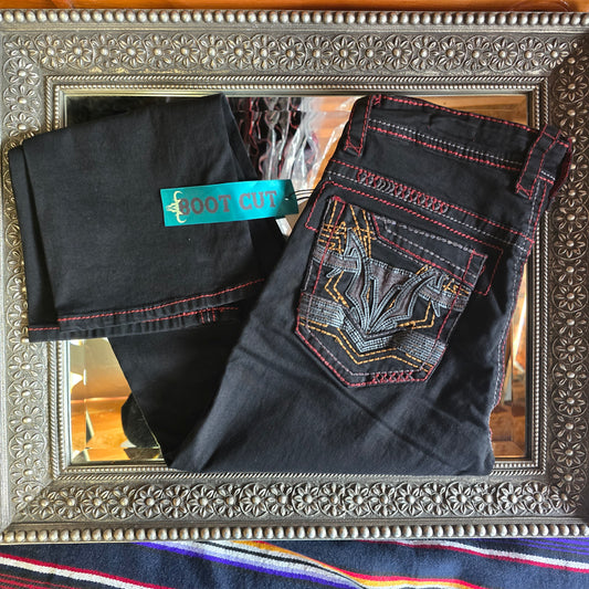 Holt Men's Jet Black Slim Boot Cut Jeans