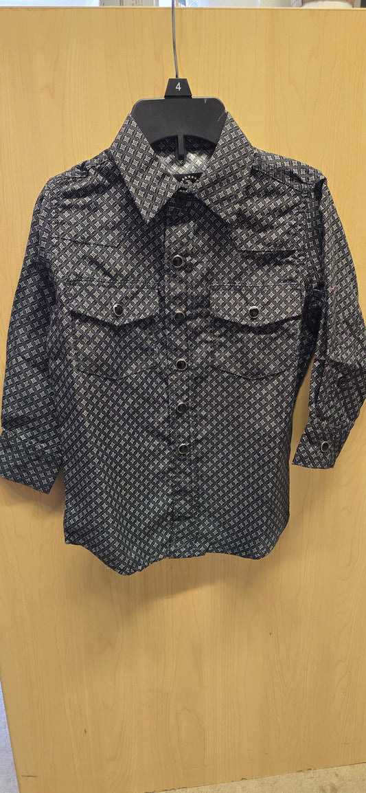 Kids Long Sleeve Shirt - Black/White