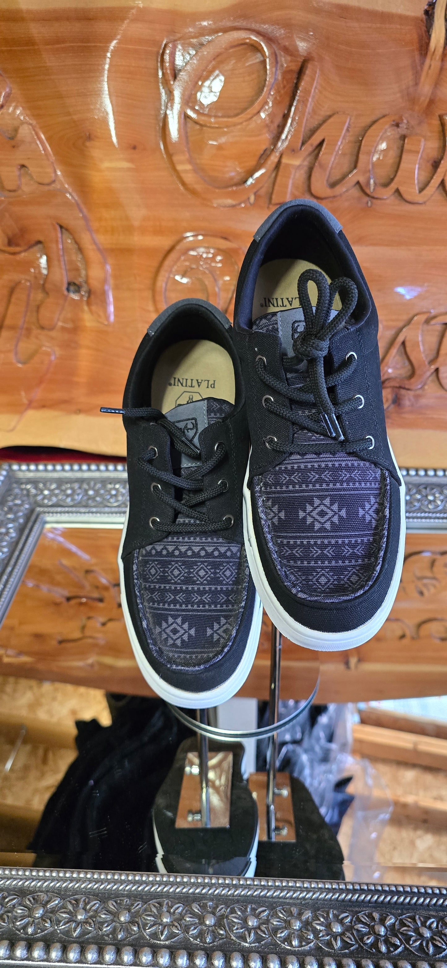 Mens Aztec Print Canvas Sneaker