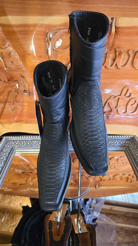 Botin Exótico - Phyton - Negro