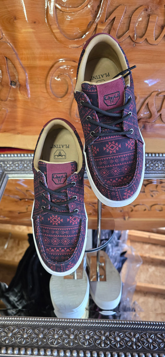 Mens Aztec Print Canvas Sneaker