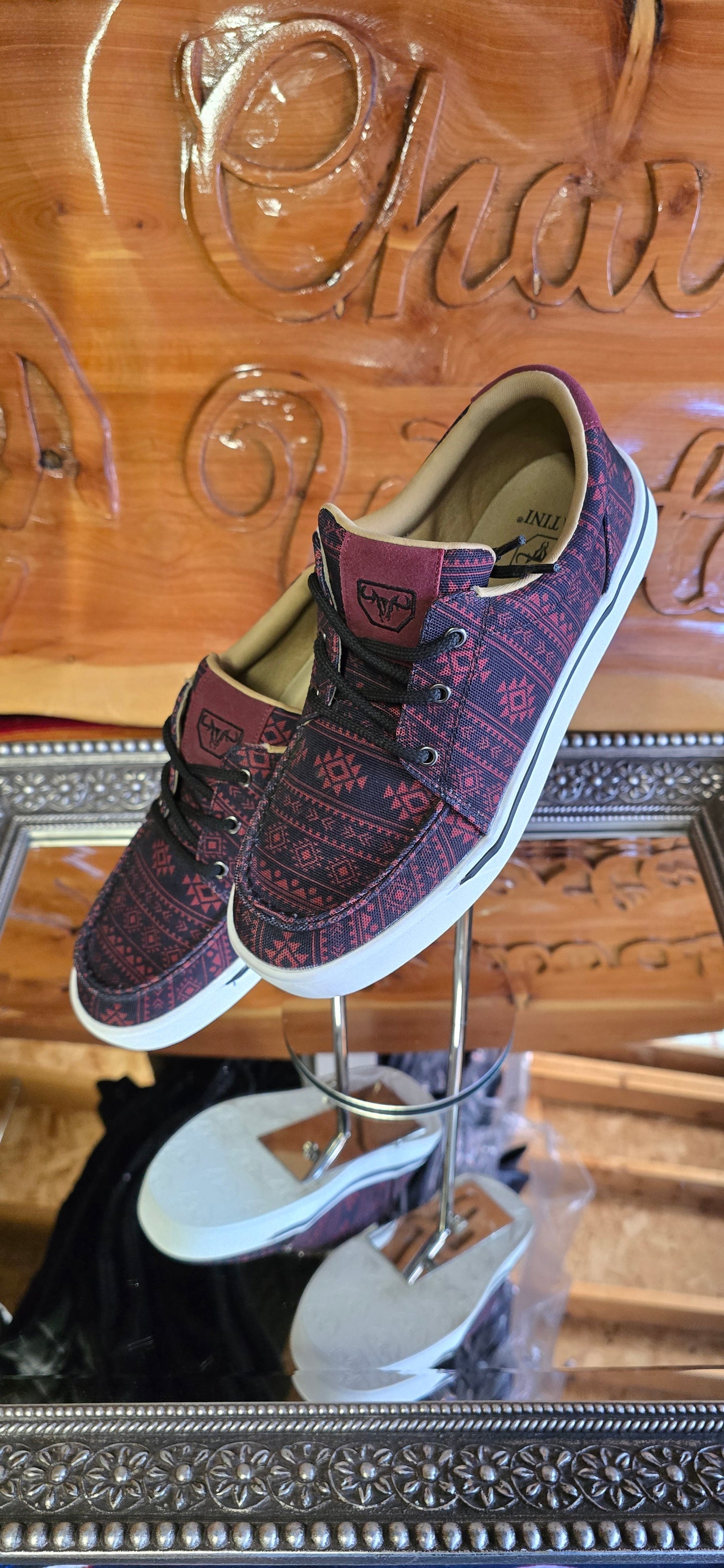 Mens Aztec Print Canvas Sneaker