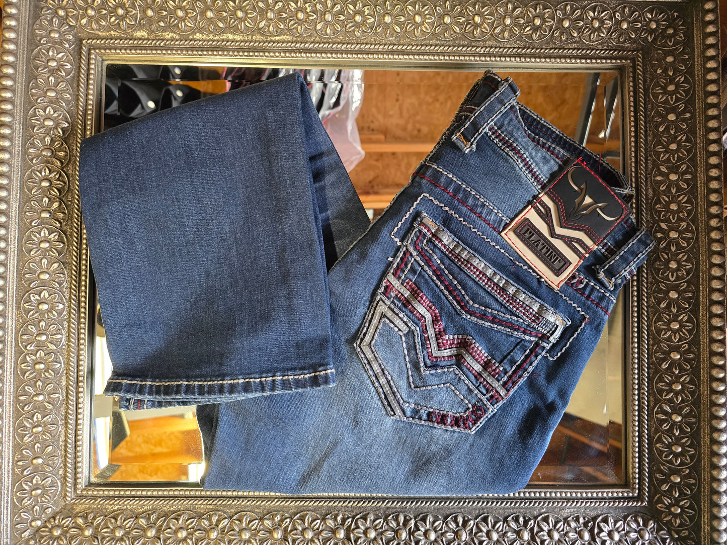 Men's Blue Boot Cut Jeans - Med Blue